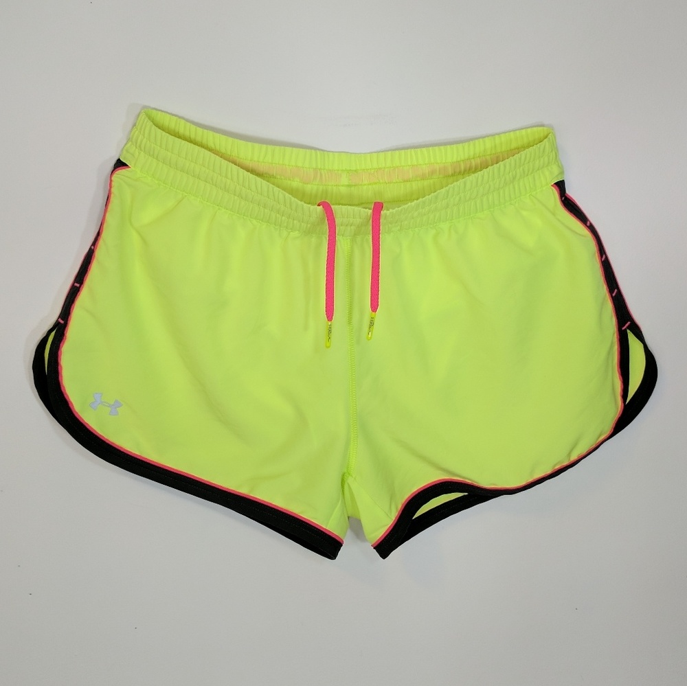 Under Armour Neon Yellow Fitted Heatgear Shorts